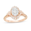 Thumbnail Image 1 of Previously Owned - Marilyn Monroe™ Collection 1/2 CT. T.W. Diamond Frame Tri-Sides Engagement Ring in 14K Rose Gold