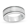 Thumbnail Image 1 of Previously Owned - Vera Wang Love Collection Men's Grooved Wedding Band in 14K White Gold