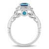 Thumbnail Image 3 of Previously Owned - Enchanted Disney Cinderella London Blue Topaz and 3/4 CT. T.W. Diamond Frame Ring in 14K White Gold