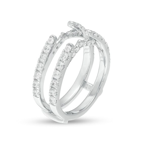 Previously Owned - 1 CT. T.w. Diamond Cathedral Solitaire Enhancer in 14K White Gold