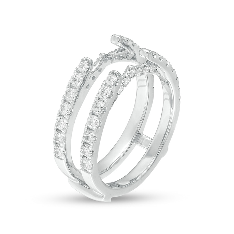 Main Image 2 of Previously Owned - 1 CT. T.W. Diamond Cathedral Solitaire Enhancer in 14K White Gold