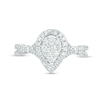 Thumbnail Image 4 of Previously Owned - 1/2 CT. T.W. Composite Diamond Pear-Shaped Frame Split Shank Ring in 10K White Gold