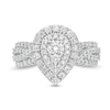 Thumbnail Image 4 of Previously Owned - 1 CT. T.W. Composite Pear Diamond Frame Tiered Shank Engagement Ring in 10K White Gold