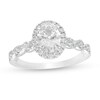 Thumbnail Image 1 of Previously Owned - 1-3/8 CT. T.W. GIA-Graded Oval Diamond Frame Vintage-Style Engagement Ring in 14K White Gold (I/SI2)