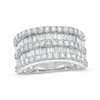 Thumbnail Image 1 of Previously Owned - 2 CT. T.W. Baguette and Round Diamond Multi-Row Ring in 10K White Gold
