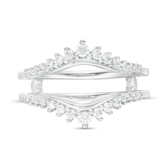 Previously Owned - 3/8 CT. T.w. Diamond Sunburst Solitaire Enhancer in 14K White Gold