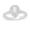 Thumbnail Image 1 of Previously Owned - Vera Wang Love Collection 3/4 CT. T.W. Pear-Shaped Diamond Frame Engagement Ring in 14K White Gold
