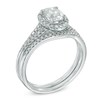 Thumbnail Image 2 of Previously Owned - 1-1/6 CT. T.W. Oval Diamond Frame Bridal Set in 14K White Gold