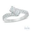 Thumbnail Image 1 of Previously Owned - Ever Us® 1-1/2 CT. T.W. Two-Stone Diamond Bypass Ring in 14K White Gold
