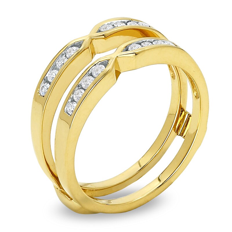 Main Image 2 of Previously Owned - 1/4 CT. T.W. Channel-Set Diamond Solitaire Enhancer in 14K Gold