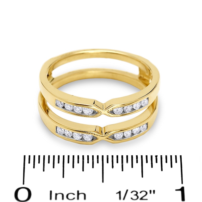 Main Image 3 of Previously Owned - 1/4 CT. T.W. Channel-Set Diamond Solitaire Enhancer in 14K Gold