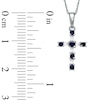 Thumbnail Image 2 of Previously Owned - Blue Sapphire and 1/10 CT. T.W. Baguette Diamond Cross Pendant in 10K White Gold