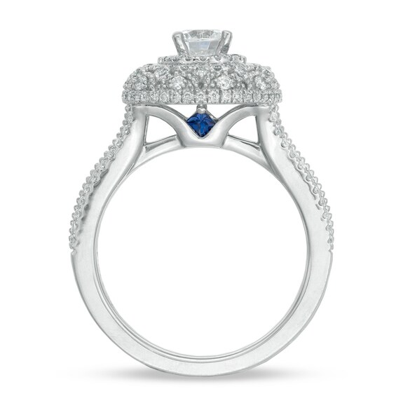 Previously Owned - Vera Wang Love Collection 1 CT. T.w. Diamond Triple Frame Engagement Ring in 14K White Gold