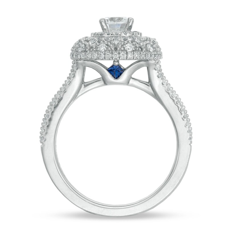 Main Image 3 of Previously Owned - Vera Wang Love Collection 1 CT. T.W. Diamond Triple Frame Engagement Ring in 14K White Gold