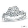 Thumbnail Image 1 of Previously Owned - Vera Wang Love Collection 1 CT. T.W. Princess-Cut Diamond Twist Engagement Ring in 14K White Gold