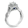 Thumbnail Image 2 of Previously Owned - Vera Wang Love Collection 1 CT. T.W. Princess-Cut Diamond Twist Engagement Ring in 14K White Gold