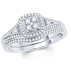 Thumbnail Image 1 of Previously Owned - 1/2 CT. T.W. Composite Diamond Square Frame Bridal Set in 10K White Gold