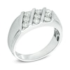 Thumbnail Image 1 of Previously Owned - 1 CT. T.W. Diamond Slant Three Row Ring in 10K White Gold