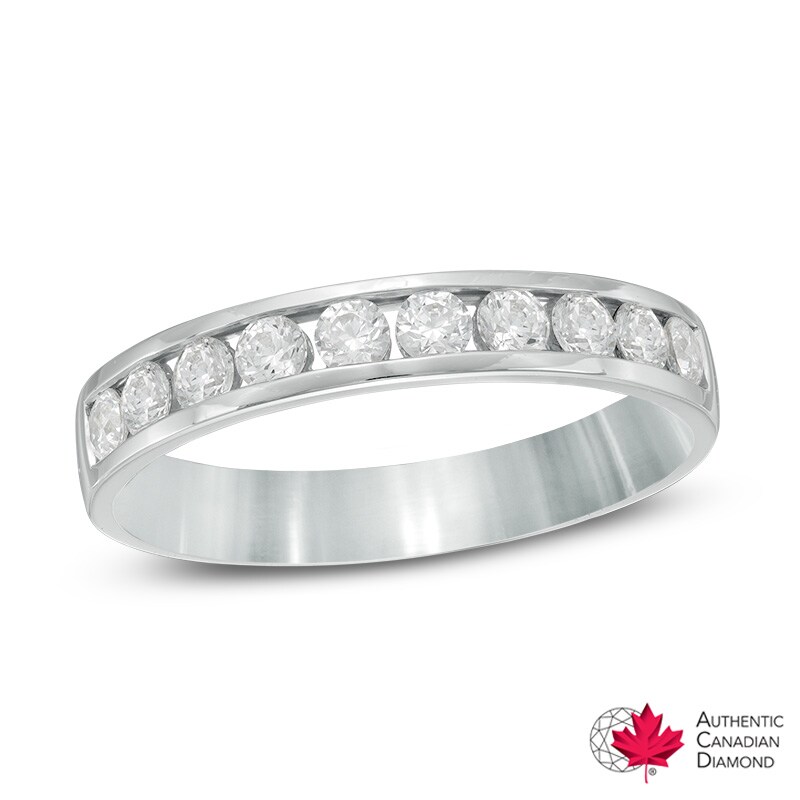 Main Image 1 of Previously Owned - 1/2 CT. T.W. Diamond Anniversary Band in 14K White Gold (I/I1)