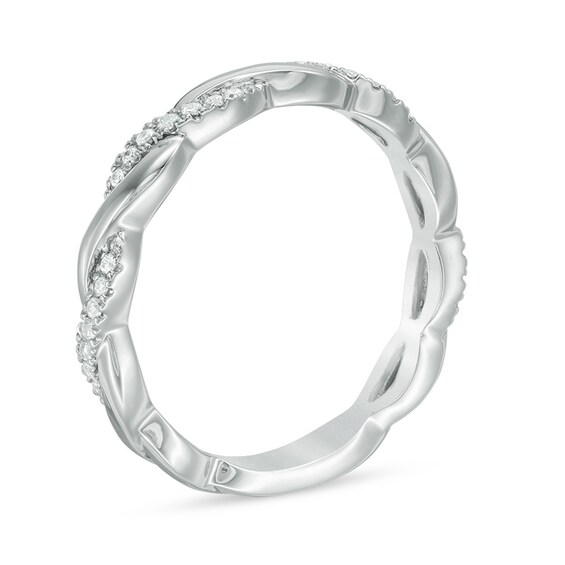 Previously Owned - 1/8 CT. T.w. Diamond Twist Anniversary Band in 14K White Gold