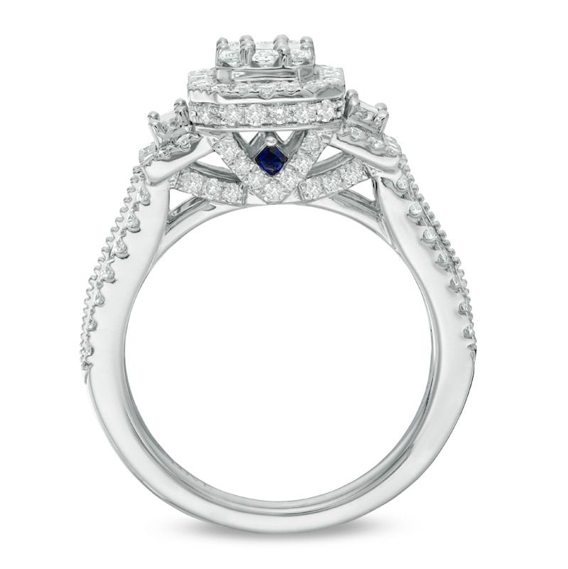 Main Image 3 of Previously Owned - Vera Wang Love Collection 1-1/5 CT. T.W. Diamond Octagonal Frame Engagement Ring in 14K White Gold