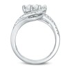 Thumbnail Image 2 of Previously Owned - Ever Us® 1 CT. T.W. Princess-Cut Two-Stone Diamond Tilted Bypass Frame Ring in 14K White Gold