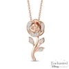 Thumbnail Image 1 of Previously Owned - Enchanted Disney Belle 1/10 CT. T.W. Diamond Rose Pendant in 10K Rose Gold - 19"