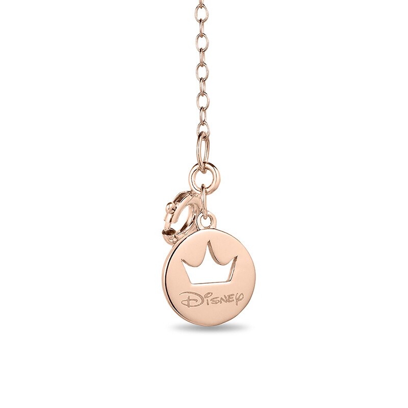 Main Image 2 of Previously Owned - Enchanted Disney Belle 1/10 CT. T.W. Diamond Rose Pendant in 10K Rose Gold - 19"