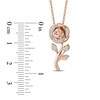 Thumbnail Image 3 of Previously Owned - Enchanted Disney Belle 1/10 CT. T.W. Diamond Rose Pendant in 10K Rose Gold - 19"