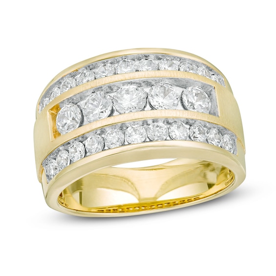 Previously Owned - 2 CT. T.w. Diamond Five Stone Triple Row Ring in 10K Gold