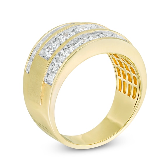 Previously Owned - 2 CT. T.w. Diamond Five Stone Triple Row Ring in 10K Gold