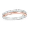 Thumbnail Image 1 of Previously Owned - 1/8 CT. T.W. Diamond Split Shank Anniversary Band in 14K Two-Tone Gold