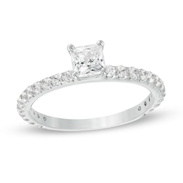 Previously Owned - 1 CT. T.W. Princess-Cut Diamond Engagement Ring in 14K White Gold (I/I1)