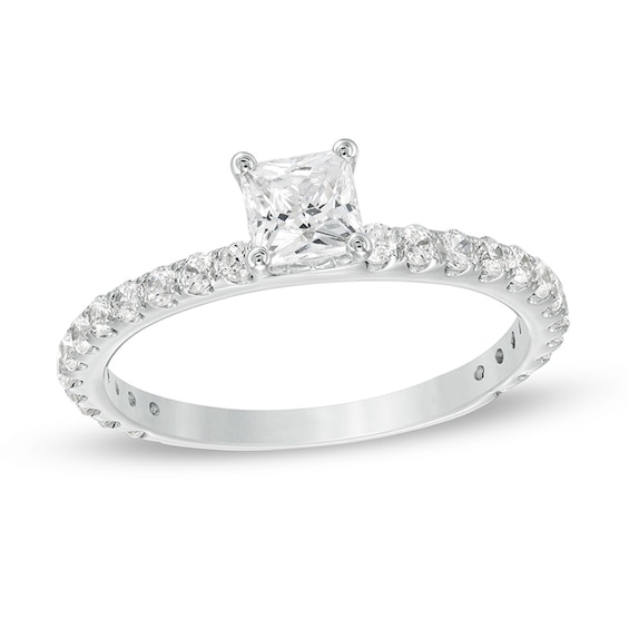 Previously Owned - 1 CT. T.w. Princess-Cut Diamond Engagement Ring in 14K White Gold (I/I1)
