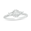 Thumbnail Image 1 of Previously Owned - 3/4 CT. T.W. Diamond Past Present Future® Frame Engagement Ring in 14K White Gold