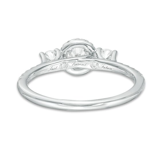 Previously Owned - 3/4 CT. T.w. Diamond Past Present FutureÂ® Frame Engagement Ring in 14K White Gold
