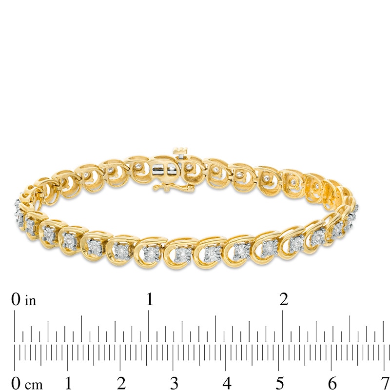 Main Image 4 of Previously Owned - 1/2 CT. T.W. Diamond Tennis Bracelet in 10K Gold