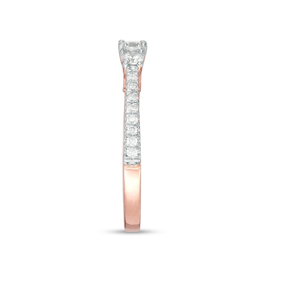 Previously Owned - 5/8 CT. T.w. Diamond Three Stone Engagement Ring in 10K Rose Gold