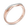 Thumbnail Image 2 of Previously Owned - 1/20 CT. T.W. Diamond Twist Contour Wedding Band in 14K Rose Gold