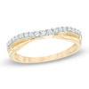 Thumbnail Image 1 of Previously Owned - 1/5 CT. T.W. Diamond Twist Contour Wedding Band in 14K Gold