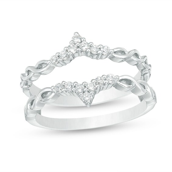 Previously Owned - 1/5 CT. T.w. Diamond Tiara Ring Solitaire Enhancer in 10K White Gold