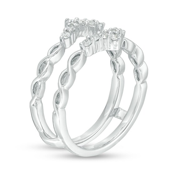 Previously Owned - 1/5 CT. T.w. Diamond Tiara Ring Solitaire Enhancer in 10K White Gold
