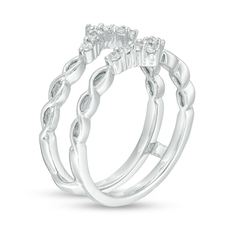 Main Image 2 of Previously Owned - 1/5 CT. T.W. Diamond Tiara Ring Solitaire Enhancer in 10K White Gold
