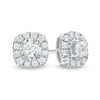Thumbnail Image 1 of Previously Owned - 1/2 CT. T.W. Diamond Cushion Frame Stud Earrings in 10K White Gold