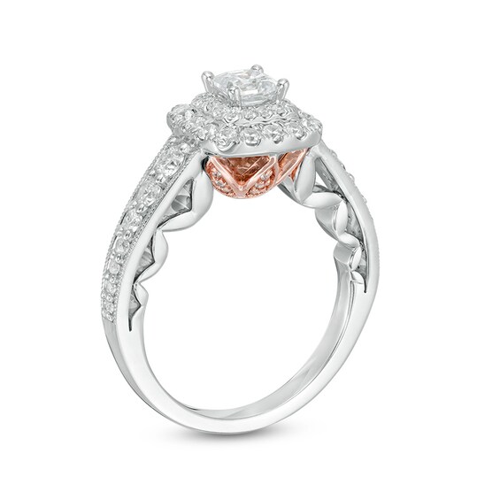 Previously Owned - Love's Destiny by Zales 1-1/3 CT. T.w. Princess-Cut Diamond Frame Engagement Ring in 14K White Gold