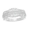 Thumbnail Image 1 of Previously Owned - Marilyn Monroe™ Collection 1 CT. T.W. Baguette and Round Diamond Concave Ring in 10K White Gold