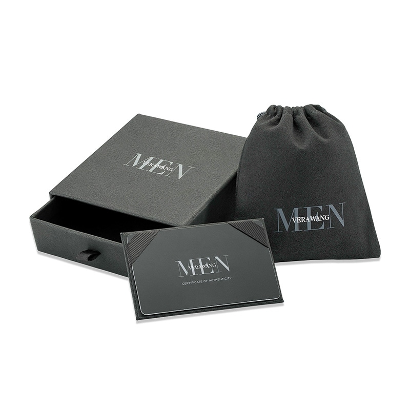 Main Image 4 of Previously Owned - Vera Wang Men 1/4 CT. T.W. Black Diamond Cross Pendant in Sterling Silver - 22"