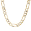 Thumbnail Image 1 of Previously Owned - Made in Italy Men's 5.7mm Diamond-Cut Figaro Chain Necklace in Hollow 10K Two-Tone Gold - 22"