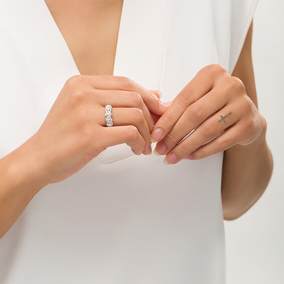 Previously Owned - Everything You Areâ¢ 1/2 CT. T.w. Multi-Shape Diamond Frame Five Stone Ring in 10K White Gold
