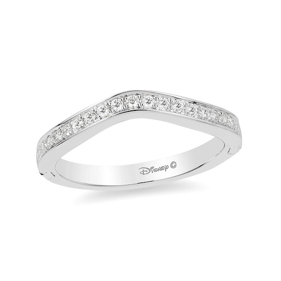 Previously Owned - Enchanted Disney Princess 1/5 CT. T.w. Diamond Contour Wedding Band in 14K White Gold